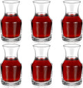 6 Pack Single Serving Wine Carafe Glass Small Mini Carafe Individual Wine Refill Decanter for Dinner Parties Tastings Bars Restaurants (6.5 oz)