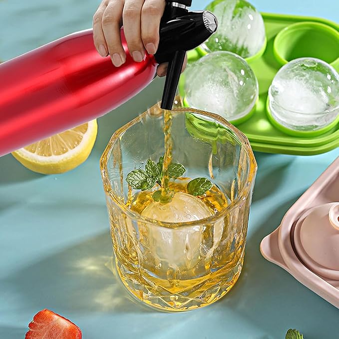 Soda Siphon, Portable Sparkling Water Maker for Home & Outdoor Use, 1L Carbonated Water Machines Soda Maker DIY Seltzer Water Maker for Fresh Soda, Cocktails, Use 8g CO2 Cartridges (Not Included)