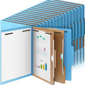 36 Pcs Classification Folders Letter Size, Back to School Supply for Teacher, Student, 2 Pocket Dividers Pressboard File Folder Bulk with 2 Fasteners, 2 in Expanding File Organizer (Blue)