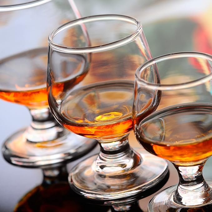 Shot Glasses, 5oz Glass Set of 6/Clear Glasses/Cute Glasses/Perfect for Tasting Brandy/Glass Snifters, 6 Count (Pack of 1)