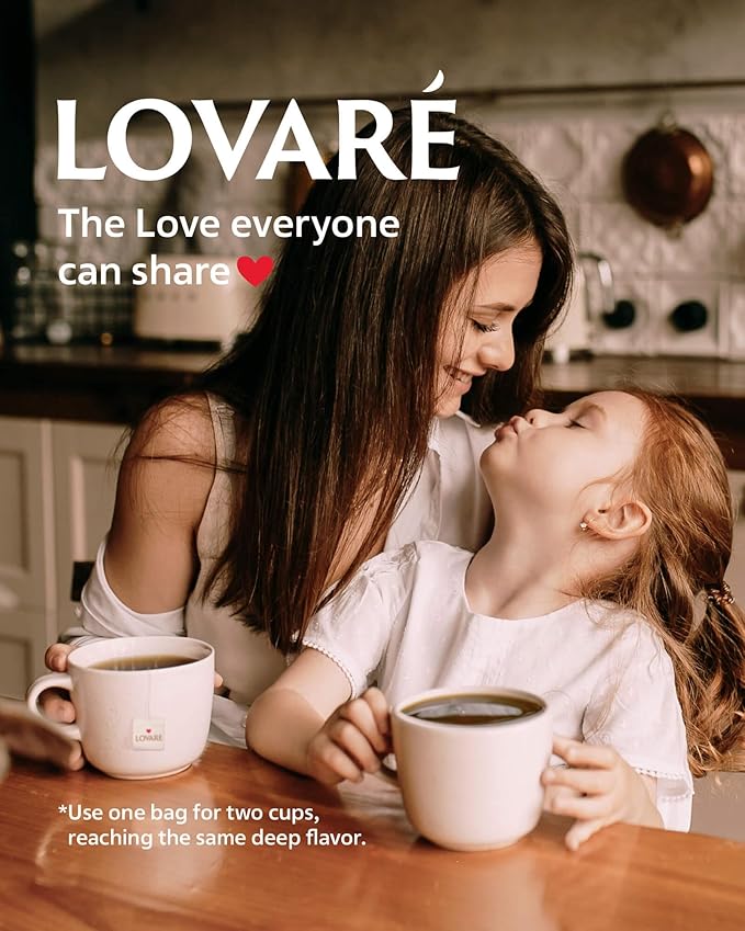 LOVARE Tea Bags, 32 Count - Assorted Black Tea Variety Pack - 1001 Night, Passion Fruit, Champagne Splashes, Wild Berry - Made in Ukraine - Gluten Free