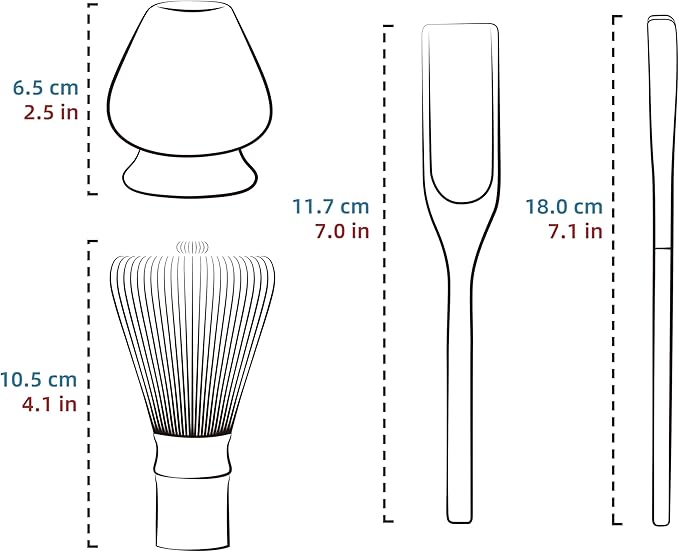 TEANAGOO MA-01 Japanese Matcha Ceremony Accessory, Matcha Whisk (Chasen), Traditional Scoop (Chashaku), Tea Spoon, Whisk Holder, The Perfect Set to Prepare a Traditional Cup of Matcha.…