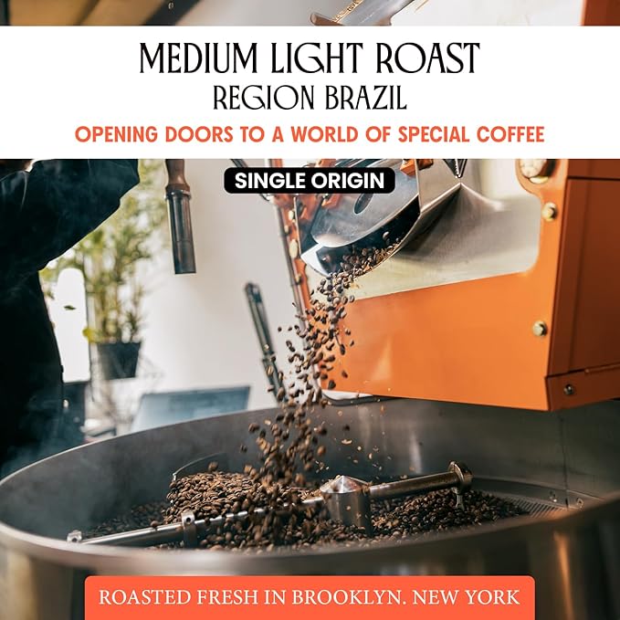 Brazil Oberon Coffee Whole Bean, Medium Light Coffee Beans with Orange Spice & Cocoa, 35.2 oz (2.2lb) Bag, Single Origin from Cerrado, Perfect for a Bright Flavorful Brew