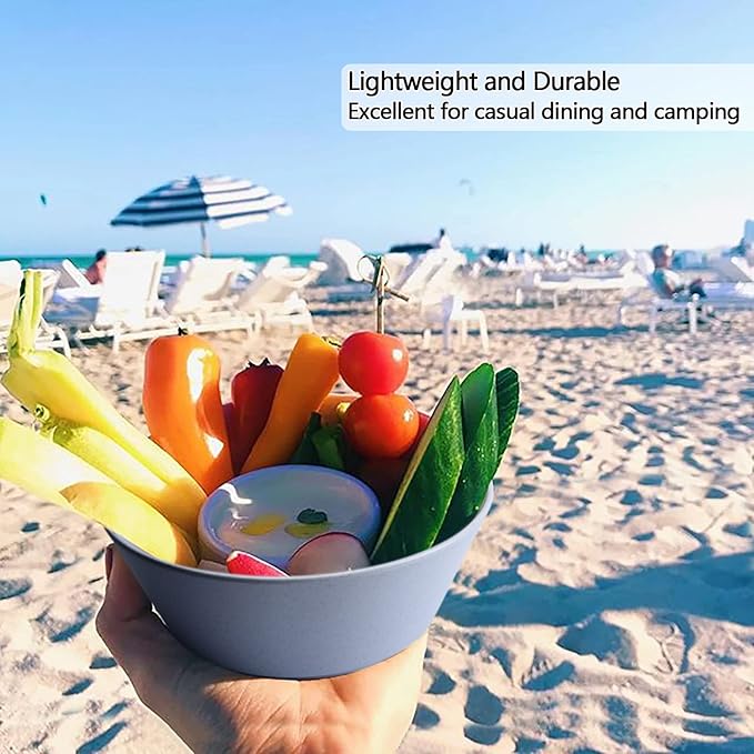 Unbreakable Large Cereal Bowls Set of 6, 32 Ounce BPA-Free Microwave and Dishwasher Safe Salad Bowls, Stackable Color Kitchen Set for Serving, Soup, Oatmeal, Pasta, Noodles - 6 Colors