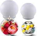 2 Pcs Tealight Candle Holder Resin Molds, Set of Large + Small Sphere Candlestick Silicone Molds for DIY Round Crystals Ball Candle Vessels Craft Epoxy Casting Home Table