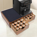 Wooden Coffee Pod Holder Drawer With Silicone Non-Slip Pad,K Cup Organizer Storage Box,Kcup Drawer and Tea Organizer Under Brewer,30 Pod Capacity,Countertop Coffee Station Organizer for Machine Stand