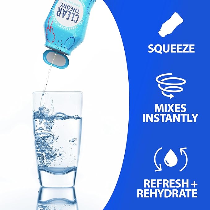 Clear Theory Water Flavoring Drops with Electrolytes – Electrolyte Drink Mix, [Blue Raspberry] Water Enhancer for Kids & Adults, Sugar-Free, Vegan, Gluten-Free, 2-Pack (1.62 fl oz Bottles)