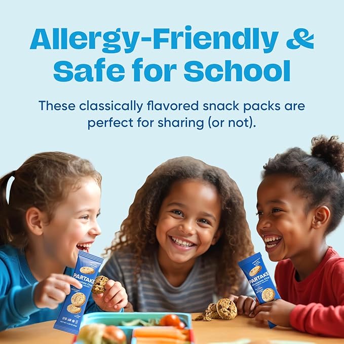 Gluten Free Partake Crunchy Chocolate Chip Cookies - Vegan - Free From the Top 9 Allergens Including Dairy, Wheat, Soy, Eggs, & Peanuts - Safe School & Office Snack (48 Packs, 1.09 oz)