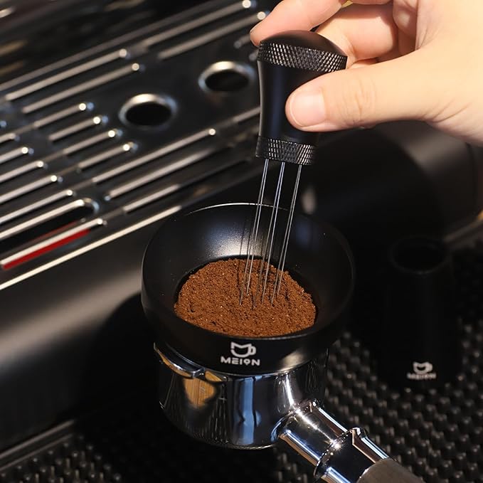 MEION 58mm Dosing Funnel, Magnetic Espresso Dosing Funnel Coffee Funnel Compatible with 58mm Portafilter, Espresso Tools Portafilter Funnel (58mm, Black)