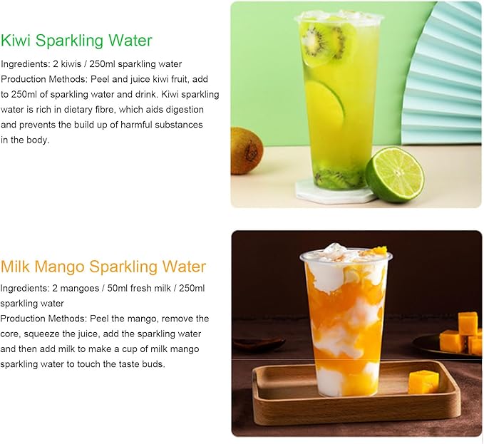 MAVIS LAVEN Portable Soda Maker, 1L Sparkling Water Machine Carbonated Drink Maker for Home Bar Outdoor with Aluminum Soda Siphon Easy to Carry