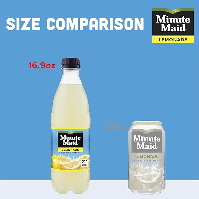 Minute Maid Lemonade Made w/Real Lemons, 16.9 fl oz, 6 Pack