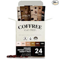 COFFREE Organic Instant Coffee Packets - Choose Your Caffeine Dose Variety Pack 0-150% - Low Acid, Mold Free Coffee Made with Arabica Coffee Beans - Hot or Cold Single Serve Packets 24 Count Box