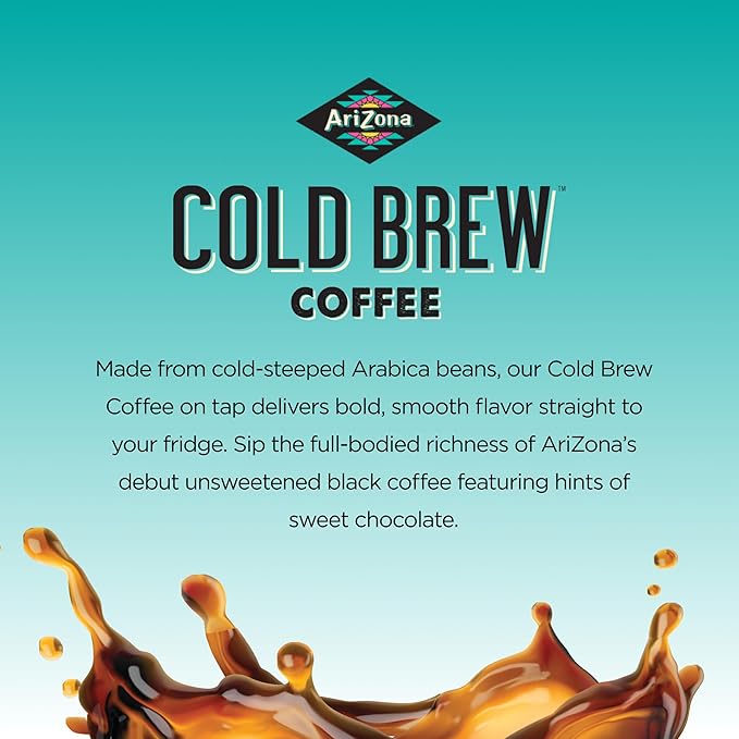AriZona Cold Brew Coffee, Iced Coffee on Tap and Ready to Drink, Colombian Arabica Brew, 1 Gallon per Container - 128 Fl Oz Box