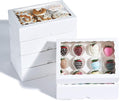 24PCS 10x7x2.5 inches Cookies Bakery Boxes with Window - Cakesicle, Chocolate Bomb, Macaron, Chocolate Covered Strawberries, Pretzel Rods Boxes