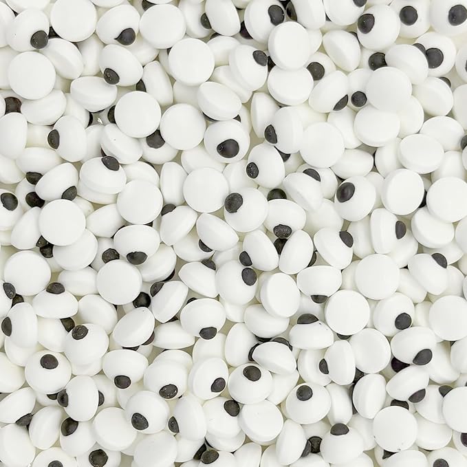 Dynastang 10mm Small Eyes Sprinkles Halloween Edible Eyes Cake Decoration Cupcake Toppers Cookie Decorating Perfect for Cakes, Cupcakes, Desserts Toppings 3OZ