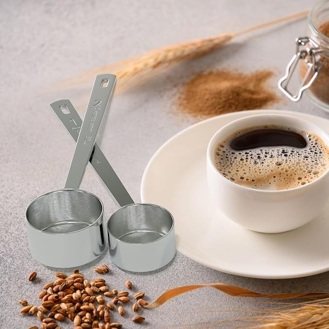 2PCS 1 Tablespoon Coffee Scoop, Long Handle Measuring Spoon, One tbsp (15ml) Stainless Steel Scooper