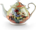 Teapot 30 oz Van Gogh Paintings Bone China Loose Tea Pot Floral Design Vintage Ceramic Coffee Water Pot European Style Porcelain (Flower Vase)