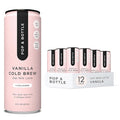 Pop & Bottle, Oat Milk Lattes - Cold Brew with Sustainably Sourced Marine Collagen, MCT Oil, Oat Milk, Organic, Dairy Free, Gluten Free, Great as Iced Coffee, Lightly Sweetened with Dates - Vanilla, 8 Fl Oz (12 Pack)