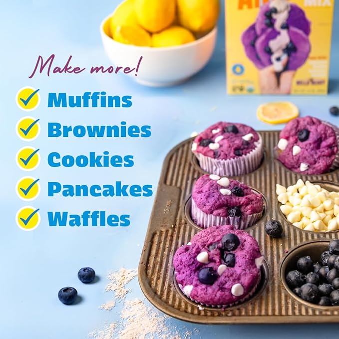 Dilettoso's Organic Gluten-Free Oat Flour Baking Mix | Variety Pack: Vanilla, Chocolate, and Wild Blueberry | Pancakes, Waffles, Cupcakes, Brownies, and Cookies | 10oz AMORE Mix (3 Boxes)