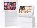 20PCS White Cookie Boxes with Window, 8x6x2.5 Inch Gift-Ready Pastry Box for Chocolate Strawberries, Macarons, Truffles, Perfect for Valentine's Day, Mother's Day, Christmas Party Favors
