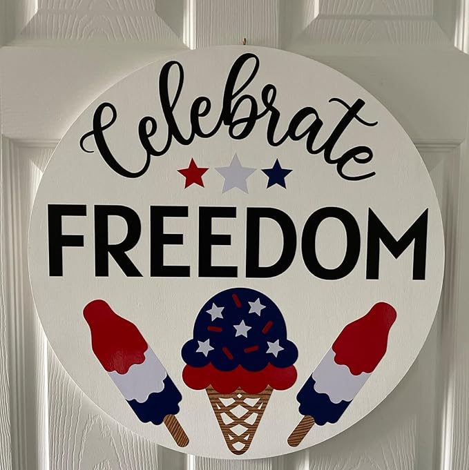 Patriotic Welcome Stencils 12” 4th of July Stencil Independence Day Stencils for Painting on Wood Door Hanger Porch Sign Decor