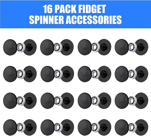 16 Pack Fidget Spinner Bearing and Cap Replacement Set, Chrome Steel Bearing Balls, High Speed 13mmx7mmx4mm Bearings Single Sealed Small Bearings for Fidget Spinner
