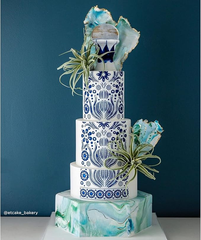 Cake Stencil for Buttercream Cake, Royal Icing, Ganache, Painting, Art and Crafts (Loretta)
