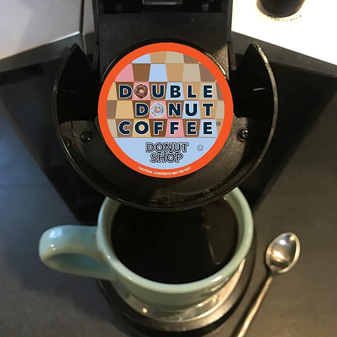 Double Donut Donut Shop Coffee Pods, Coffee Pods Donut Shop Medium Roast Blend, Single-Serve Pods for Keurig K Cup Brewer Machines, 24 Count (Pack of 1)