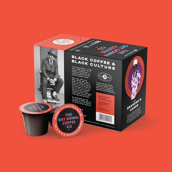 The Get Down Coffee Co. Sweet Potato Flavored Coffee Pods 20 ct, 100% Arabica Medium Roast Coffee, Single Serve Pods Compatible with K Cups Brewers