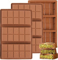 1 Inch Deep Chocolate Bar Mold, 3 Cavity Large Dubai Chocolate Molds, Thick Candy Bar Mould for Filling（3 Packs）