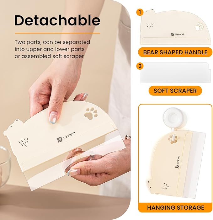 1 Pcs Cake Smoother Scraper, Cake Decorating Supplies, Food-Grade Transparent Flexible PE Plastic Cake Scraper‌ - Designed for bread and cake decoration (4 pcs Scrapers Included, Non-Installable)