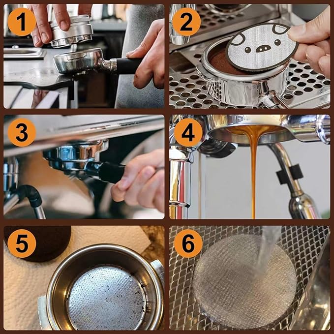 51mm Espresso Puck Screen, Lower Shower Screen, Metal Coffee Reusable Filter for 51mm Espresso Portafilter Basket, 1.7 Thickness(Panda)