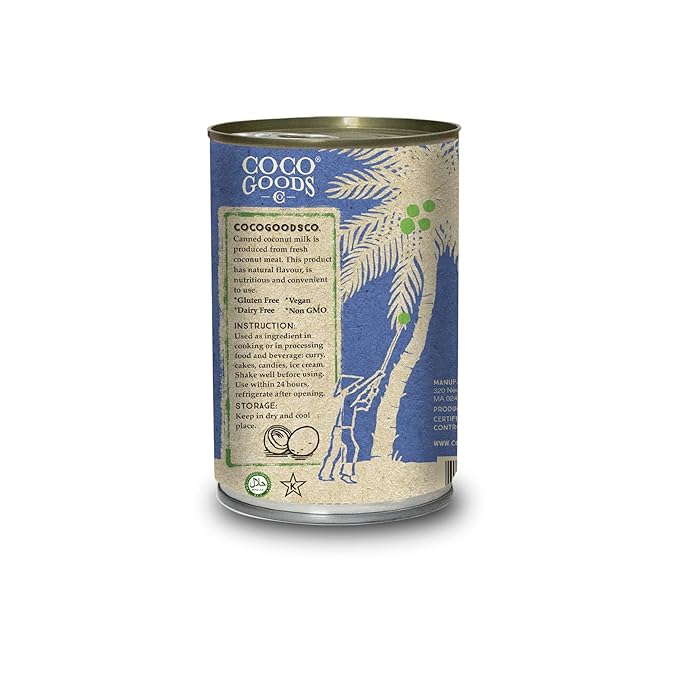 CocoGoods Co Single-Origin Organic Coconut Milk 13.5 fl. oz - Gluten-free, Non-GMO, Vegan, & Dairy-free, 6 pack
