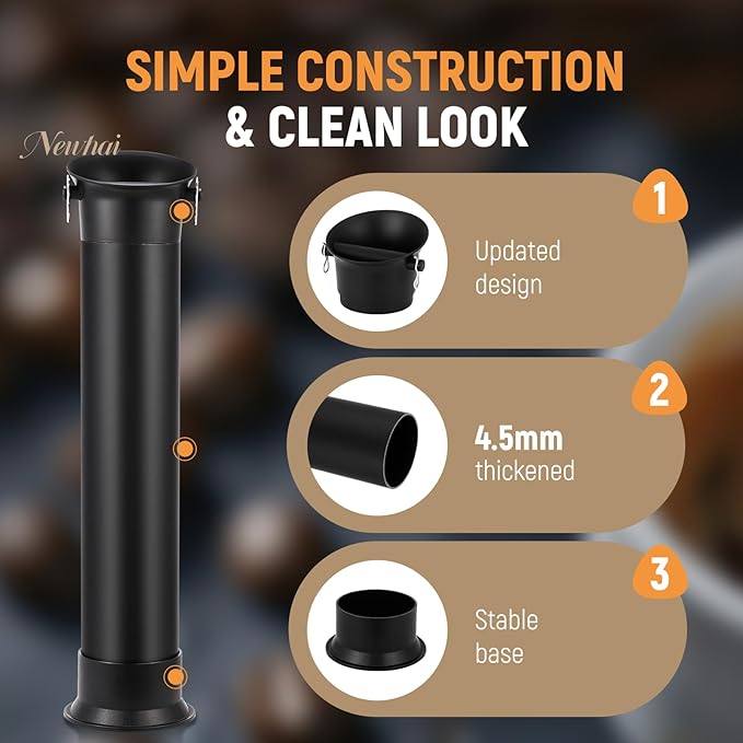 Newhai Espresso Coffee Knock Box for Commercial Use, with 30 Gabbage Bags & towal, Detachable Design, 4.2 Gal Large Capacity