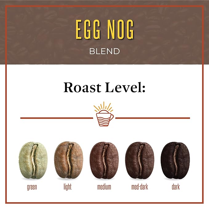 San Diego Coffee Egg Nog, Medium Roast, Whole Bean Coffee, 16-Ounce Bag Café en grano tostado