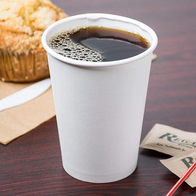 Paper Cups 8 oz 200 Pack for Coffee & Tea 8 oz Made in USA | Bulk 200 Count for Home, Office, Restaurants & Parties | Recyclable Disposable 8 Ounce To-Go Cups for Hot Drinks