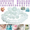 Flower Fondant Cutters,73Pcs Cake Cookie Cutter Plunger Sugarcraft Alphabet Letters Decorating Tools,Sunflower Rose Leaf Butterfly Heart Star Carnation Hollow Calyx Cutter Molds,Icing Modelling Kit