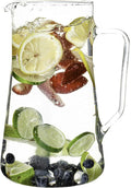 Simax Large Glass Pitcher With Spout, 2.5 Quart (80 Ounce) Borosilicate Glass Iced Tea Pitchers with Handle, Angled Cylinder Design, Glass Water Pitcher,