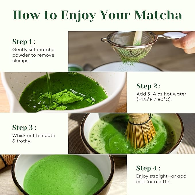 Venture Pal 100% Pure Premium Ceremonial Grade Matcha Powder, First Harvest Green Tea Powder - First Harvest, Vegan, Gluten-Free, No Additives, (30g/1.06oz）