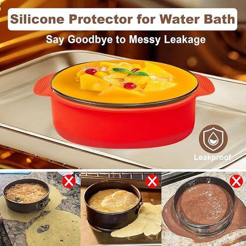 4 7 9 Inch Springform Pan Set of 3, Leakproof Cheesecake Pan with Protector, Nonstick Spring Form Pans for Cheesecake, Round Cake Pans Sets for Baking with Removable Bottom and 50Pcs Parchment Paper