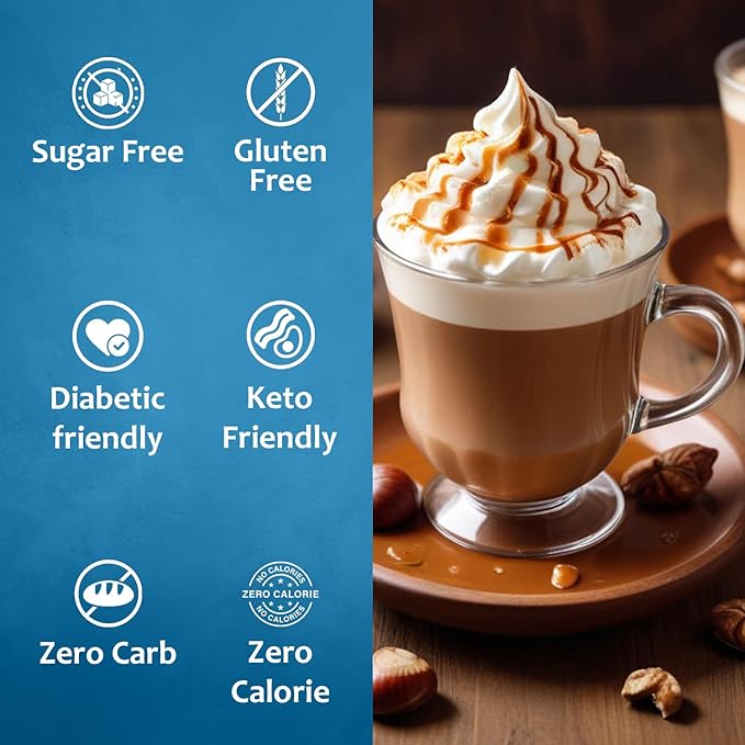 Syruvia Sugar Free Coffee Syrup, Chestnut Praline Flavored Syrup for Drinks, Lattes, and Desserts – 25.4 fl oz