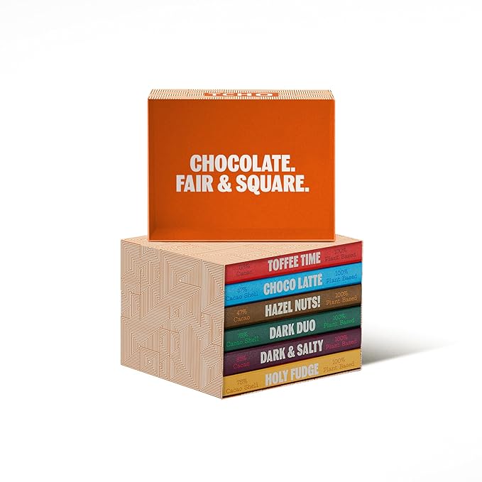 TCHO 6-Bar Dark Chocolate Variety Pack | Single Origin, Plant Based, Organic & Fair Trade | Non GMO, Non-Dairy, Vegan, Soy Free (2.5oz each) - Perfect Organic Chocolate Gift Box for Any Occasion