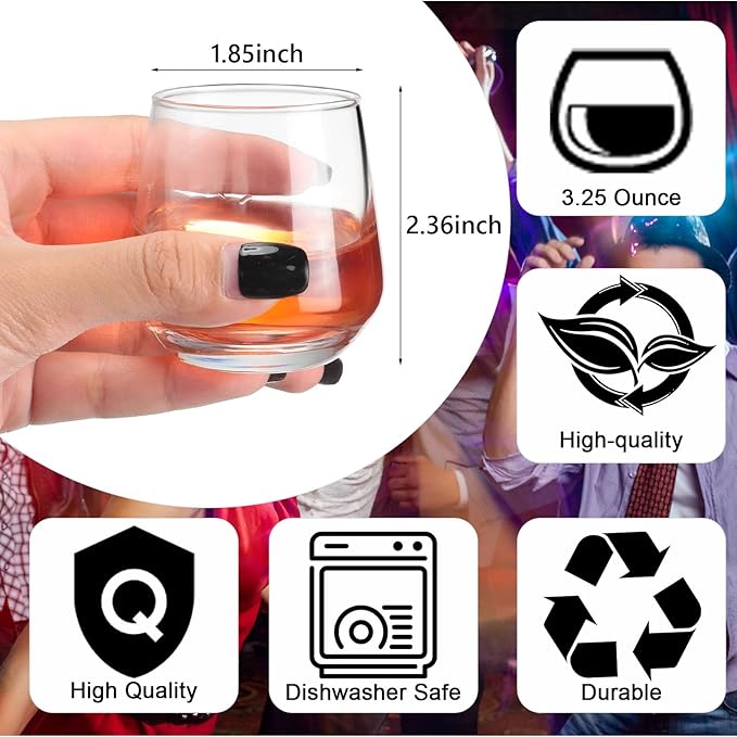 Zopeal 48 Pack Shot Glasses 3.25 oz Tequila Whiskey Tasting Glass Cups Small Liquor and Spirit Bar Shooter for Drinking Tasting Espresso Beer Juice