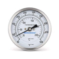 Measureman Fully Stainless Steel Bimetal Dial Thermometer, 3" Dial, 2-1/2" Stem, 50-550 deg F/10-260 deg C, -1% Accuracy, Adjustable, 1/2" NPT Back Mount