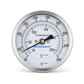 MEASUREMAN Fully Stainless Steel Bimetal Dial Thermometer, 3" Dial, 4" Stem, 50-550 deg F/10-260 deg C, -1% Accuracy, Adjustable, 1/2" NPT Back Mount