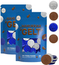 The Dreidel Company Blue & Silver Hanukkah Milk Chocolate Coins, Hanukkah Design Gelt, Gluten Free, Non GMO, Kosher Certified OU-D (200-Pack)