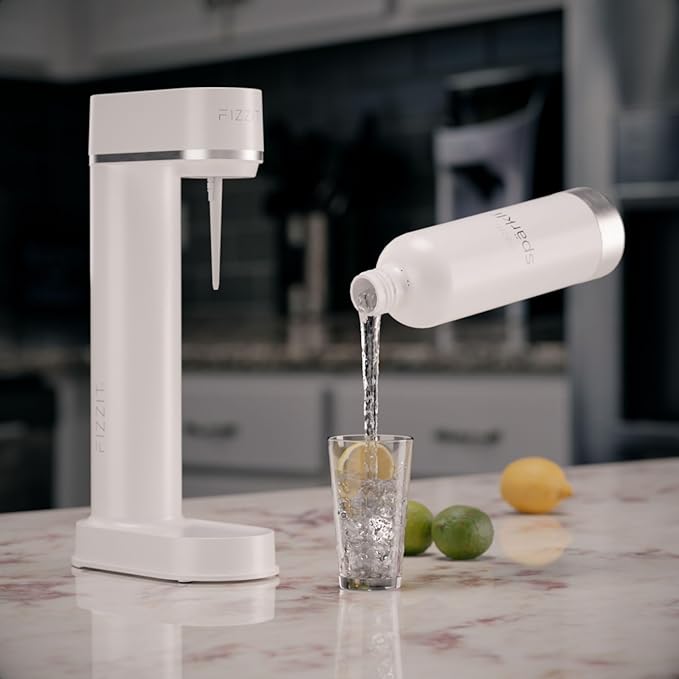 FIZZIT Fizz & Flavor Power Bundle | Soda Maker with 12-Flavor Drink Mix Variety Pack & 2 CO? Cylinders | Customizable Carbonation, Eco-Friendly, No Electricity Needed
