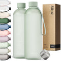 KIVY Large Water Bottle 50oz [Lightweight & Shatterproof] Fits Backpack & Cupholder for Travel, Sports, School - Extra large bottle no straw - 1.5 Liter bottles - 50oz Water bottle Green