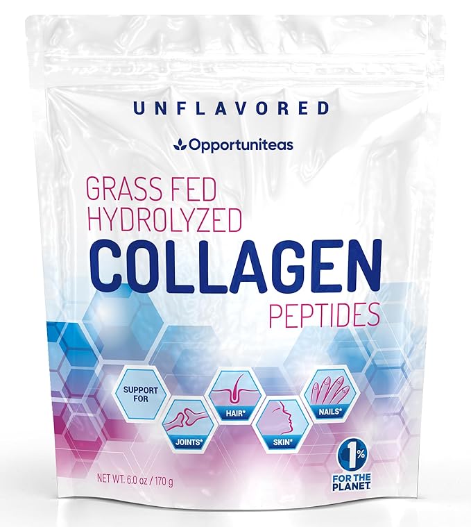 Opportuniteas Collagen Creamer for Coffee, Keto Colágeno Peptides Powder Creamer, Low Carb Keto & Paleo Diet Friendly, Grass Fed, Gluten Free & Non-GMO, Unflavored, 6 oz