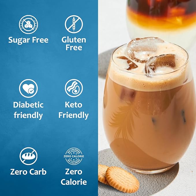 Syruvia Sugar Free Coffee Syrup, Cookie Butter Flavored Syrup for Drinks, Lattes, and Desserts – 25.4 fl oz